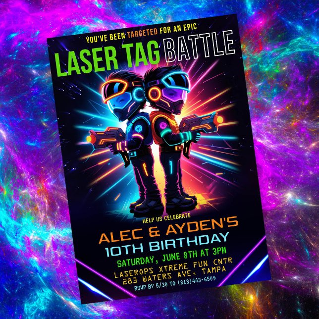 Boy Laser Tag Birthday Einladung (Von Creator hochgeladen)