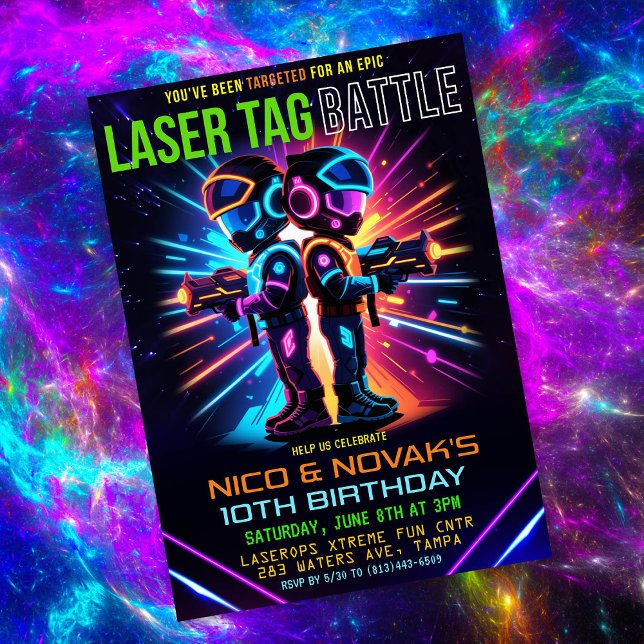 Boy Laser Tag Birthday Einladung (Von Creator hochgeladen)