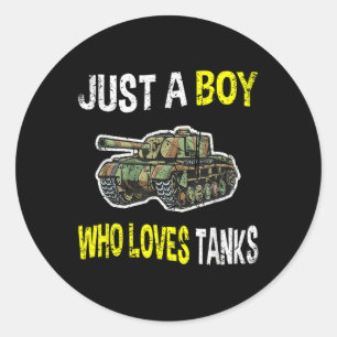 Boy Lieben Tanks Shirt Ww2 Memorabilia Weltkrieg I Runder Aufkleber