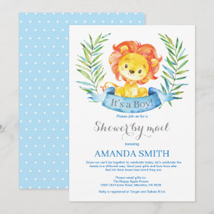 Boy Lion Baby Shower by Mail Einladung