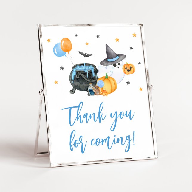 Boy Little Boo Baby Shower Vielen Dank für Ihr Kom Poster (Ghost Halloween Baby Shower
Thank you for Coming Sign)