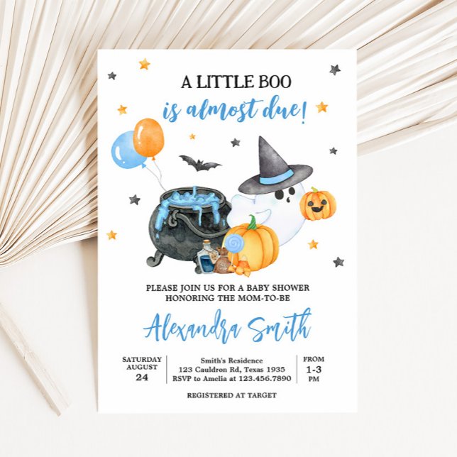 Boy Little Boo Ghost Baby Dusche Einladung (Ghost Halloween Baby Shower  Invitation
)