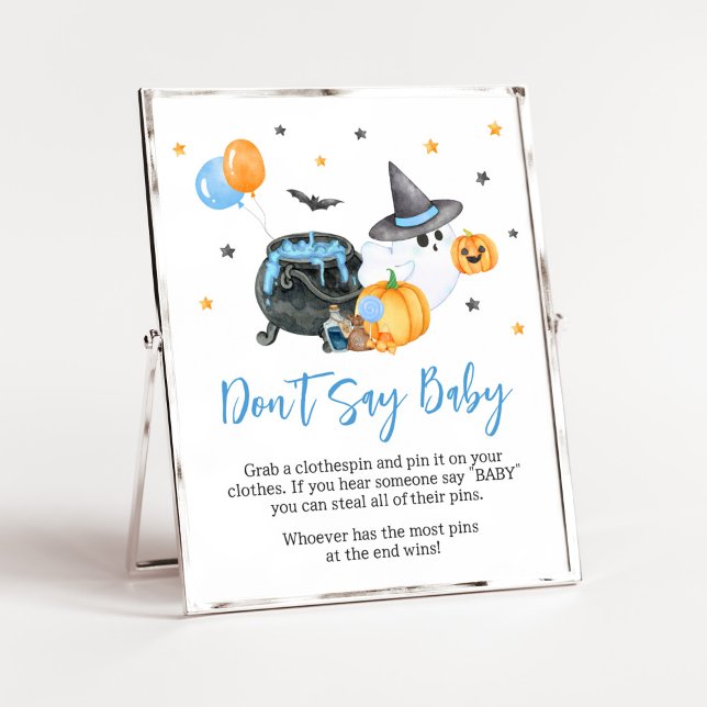 Boy Little Boo Ghost Baby Dusche Say Baby nicht Poster (Ghost Halloween Baby Shower
Don't Say Baby Sign)