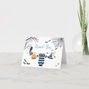 Boy Little Boo Halloween Pumpkin Baby Dusche Dankeskarte