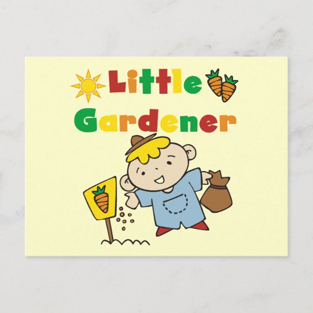 Boy Little Gardener Tshirts und Geschenke Postkarte (Vorderseite)