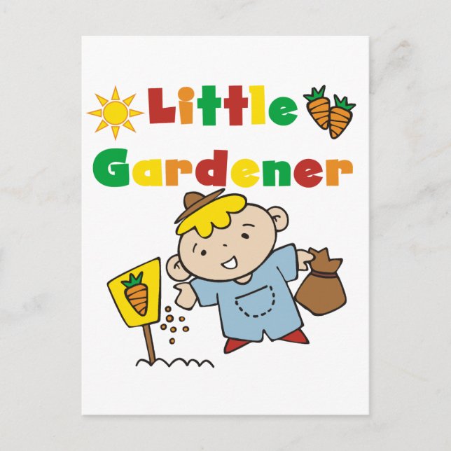 Boy Little Gardener Tshirts und Geschenke Postkarte (Vorderseite)