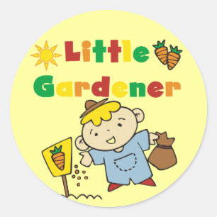 Boy Little Gardener Tshirts und Geschenke Runder Aufkleber