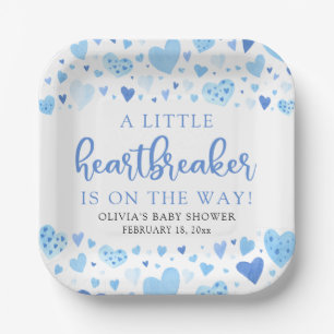Boy Little Heartbreaker Blue Valentine Baby Dusche Pappteller