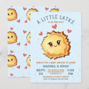 Boy Little Latke Hanukkah Baby Dusche Einladung