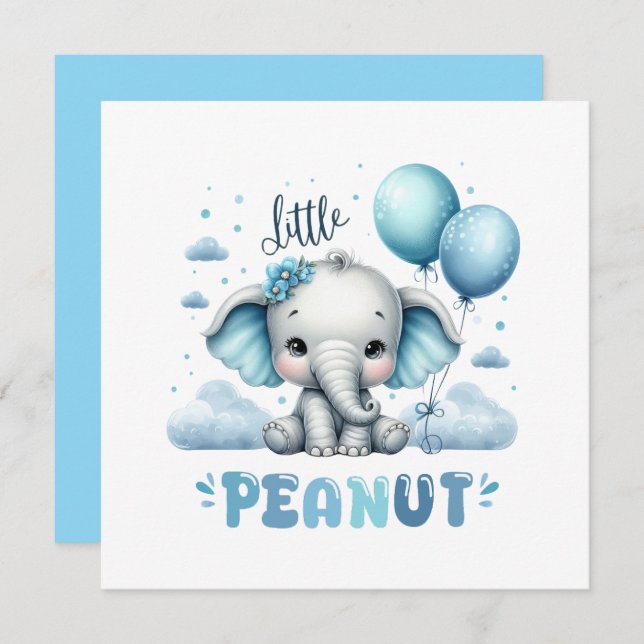 Boy Little Peanut  Einladung (Vorne/Hinten)