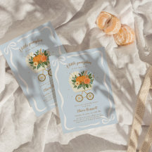 Boy Little Pumpkin Baby Dusche Invite Blue