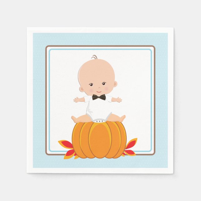 Boy Little Pumpkin Baby Duschpapier Napkins Serviette (Vorderseite)