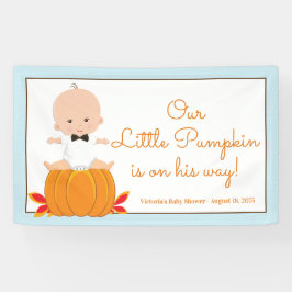 Boy Little Pumpkin Baby Shower Banner