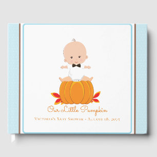 Boy Little Pumpkin Baby Shower Guest Book Gästebuch