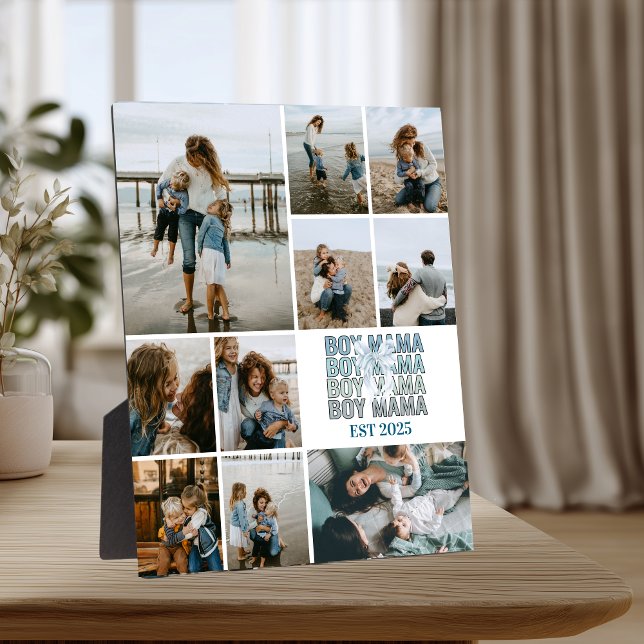Boy Mama Custom Photo Collage Fotoplatte (Von Creator hochgeladen)