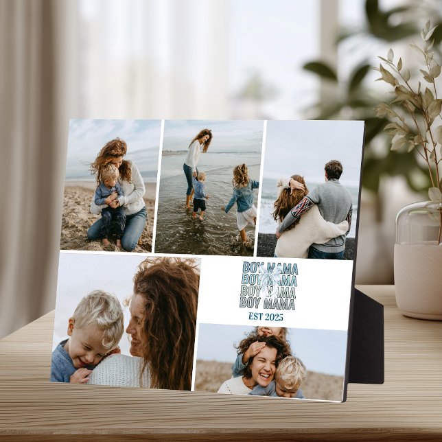 Boy Mama Custom Photo Collage Fotoplatte (Von Creator hochgeladen)