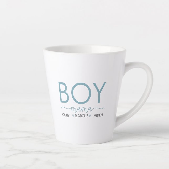 Boy Mama Personalisiert mit Namen Milchtasse (Rechts)
