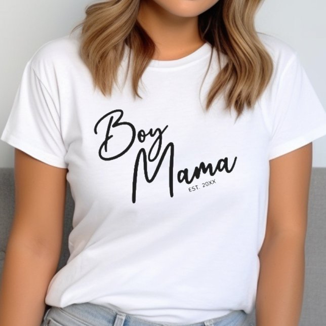 Boy Mama Trendy Typografie Simple Mama Mommy T-Shirt (Von Creator hochgeladen)