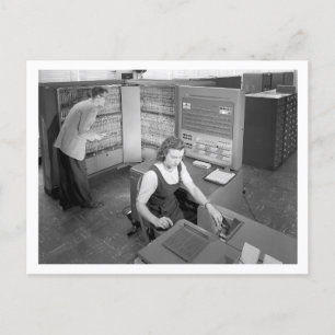 Boy Meets Girl, Computer Verabredet, Vintag Style Postkarte