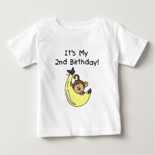 Boy Monkey auf Banana 2. Geburtstag Baby T-shirt
