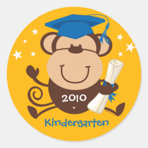Boy Monkey Graduate Custom Runder Aufkleber