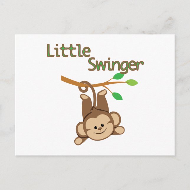 Boy Monkey Little Swinger Postkarte (Vorderseite)