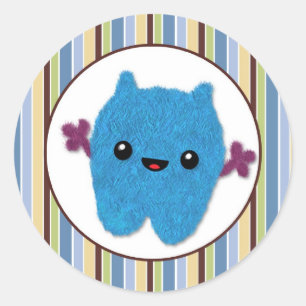 BOY MONSTER Flüchtige Blick a Boo Baby Monsters PA Runder Aufkleber