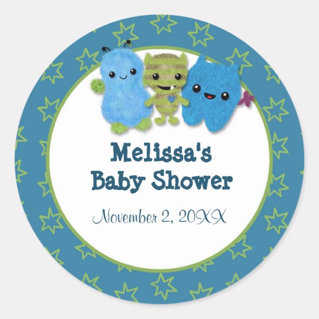 BOY MONSTER Flüchtige Blick a Boo Baby Shooting le Runder Aufkleber (Vorderseite)