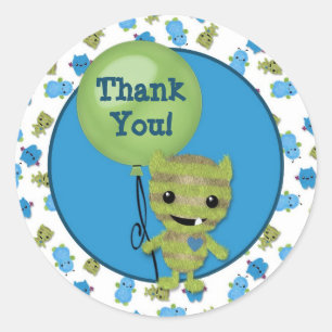 BOY MONSTER Flüchtige Blick a Boo Baby Showblende  Runder Aufkleber