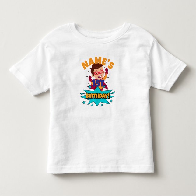 Boy Name ist Xth Birthday angepasst Kleinkind T-shirt (Vorderseite)