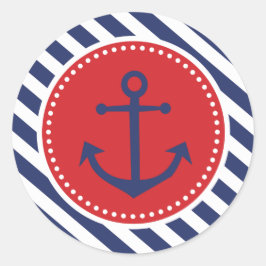 Boy Nautical Anchor Navy Stripes Danke Sticker