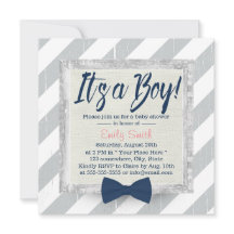 Boy Navy Blue Bow Krawatte Gray Stripes Baby Dusch