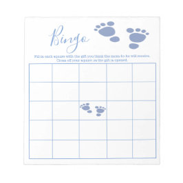Boy Niedlich Baby Footprint Baby Shower Bingo Game Notizblock