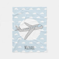 Boy Niedlich Blue Airplane mit Name Kids