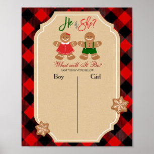 Boy oder Girl Voting Board Cookie Gingerbrot Poster