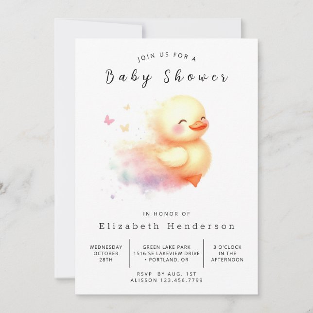 Boy Online Duck Baby Shower Einladung (Vorderseite)