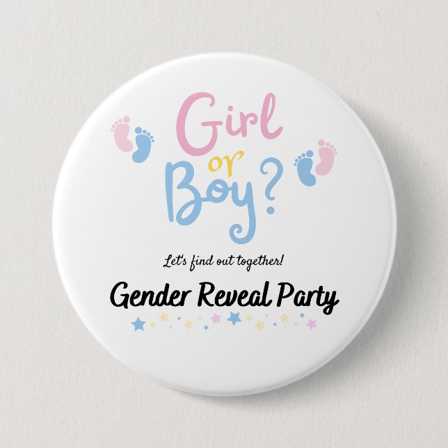 Boy or Girl? Gender Reveal Button (Vorderseite)