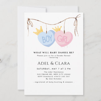 Boy or Girl Gender Reveal Invitation Einladung