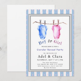 Boy or Girl Gender Reveal Invitation Einladung