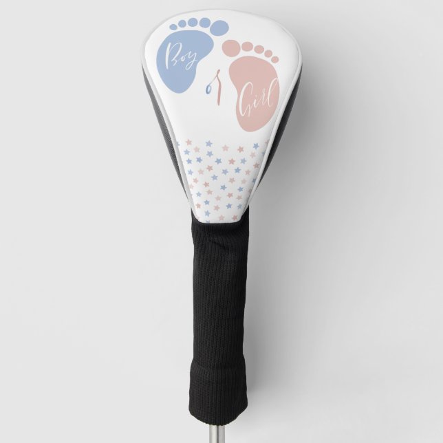 Boy or Girl  Gender Reveal Party Game Golf Headcover (Vorderseite)