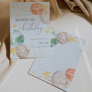 Boy Outer Space Geburtstagsparty Einladung
