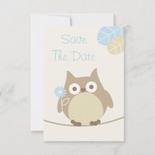 Boy Owl Baby Dusche Save the Date
