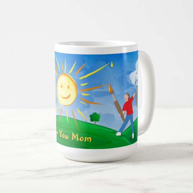 Boy Painting Skies Kaffeetasse (VorderseiteRechts)