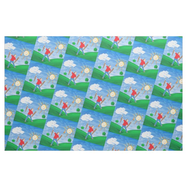 Boy Painting Skies Stoff (Fat Quarter (45,7 x 55,9 cm))