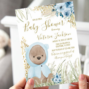 Boy Pampas Grass Baby Dusche Einladung