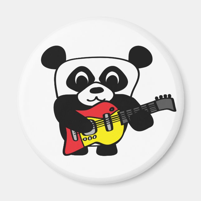 Boy Panda mit E-Gitarre Magnet (Vorne)