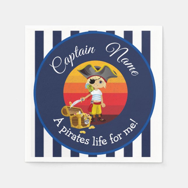 Boy Party Pirate Serviette (Vorderseite)