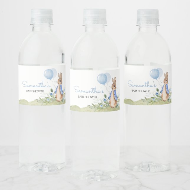 Boy Peter Rabbit Baby Dusche Wasserflaschenetikett (Flaschen)