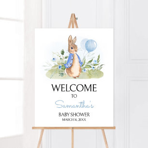 Boy Peter Rabbit Baby Dusche Willkommen Poster