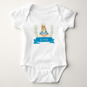 Boy Peter Rabbit Blue Custom Baby Bodysuit Baby Strampler